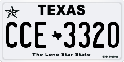 TX license plate CCE3320