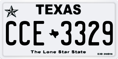 TX license plate CCE3329