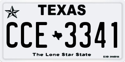 TX license plate CCE3341
