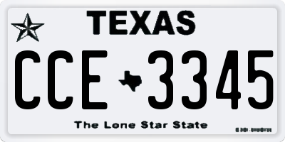 TX license plate CCE3345