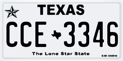 TX license plate CCE3346