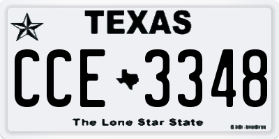TX license plate CCE3348
