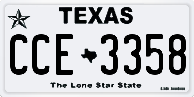 TX license plate CCE3358