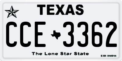 TX license plate CCE3362