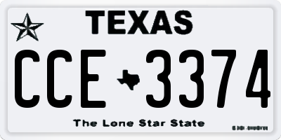TX license plate CCE3374