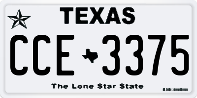 TX license plate CCE3375