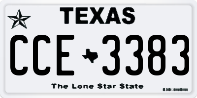 TX license plate CCE3383