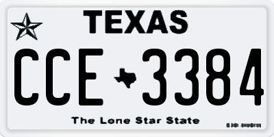TX license plate CCE3384