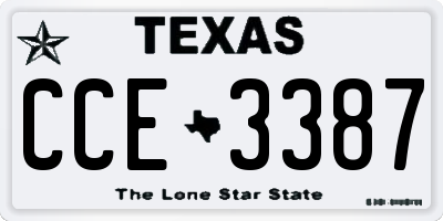 TX license plate CCE3387