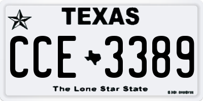 TX license plate CCE3389