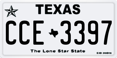 TX license plate CCE3397