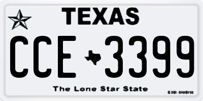 TX license plate CCE3399