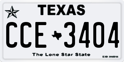TX license plate CCE3404