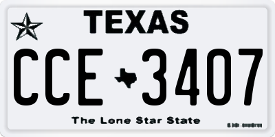 TX license plate CCE3407