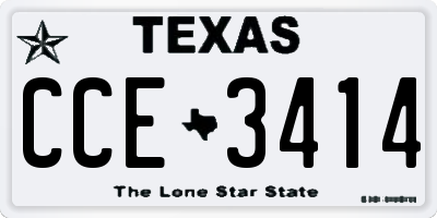 TX license plate CCE3414