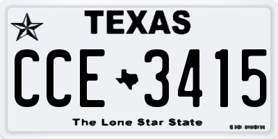 TX license plate CCE3415