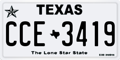 TX license plate CCE3419