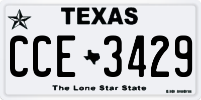 TX license plate CCE3429