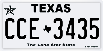 TX license plate CCE3435