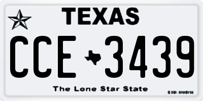 TX license plate CCE3439