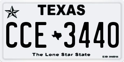 TX license plate CCE3440