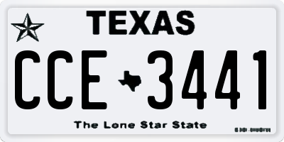 TX license plate CCE3441