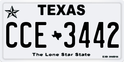 TX license plate CCE3442