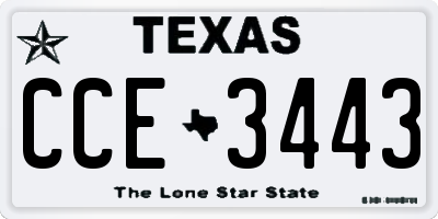 TX license plate CCE3443