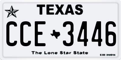 TX license plate CCE3446