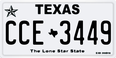 TX license plate CCE3449