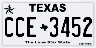 TX license plate CCE3452