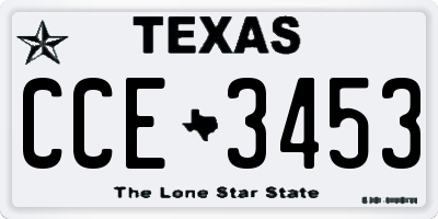 TX license plate CCE3453
