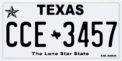 TX license plate CCE3457