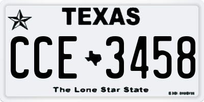 TX license plate CCE3458