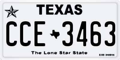TX license plate CCE3463