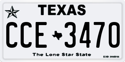 TX license plate CCE3470