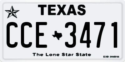 TX license plate CCE3471