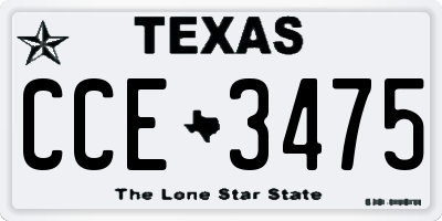 TX license plate CCE3475