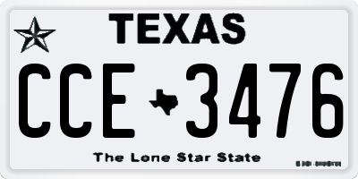 TX license plate CCE3476