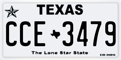 TX license plate CCE3479