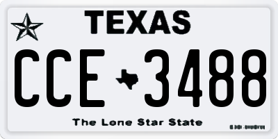TX license plate CCE3488