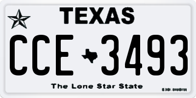 TX license plate CCE3493