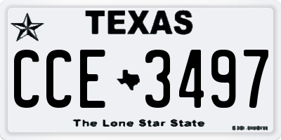 TX license plate CCE3497