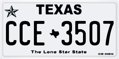 TX license plate CCE3507