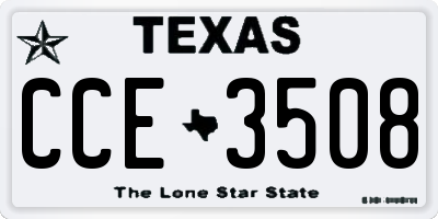 TX license plate CCE3508