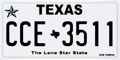 TX license plate CCE3511