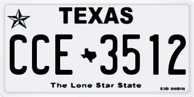 TX license plate CCE3512