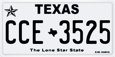 TX license plate CCE3525