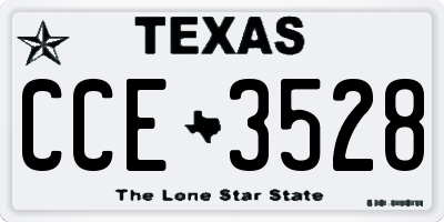 TX license plate CCE3528