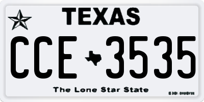 TX license plate CCE3535